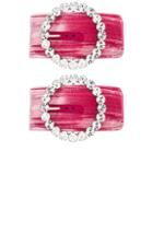 Attico Crystal Buckle Anklet Cuff In Pink