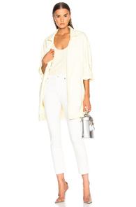 Sally Lapointe Matte Coated Car Coat In Yellow