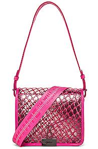 Off-white Pvc Net Flap Bag In Pink