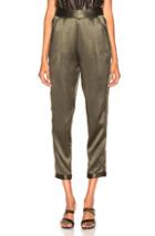 Fleur Du Mal Velvet Stripe Tuxedo Pant In Green
