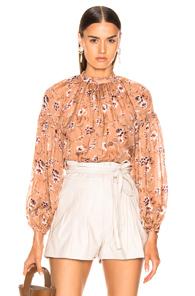 Ulla Johnson Arnoux Blouse In Floral,pink