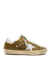 Golden Goose Velvet Superstar Sneakers In Yellow,brown