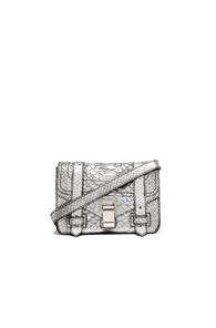Proenza Schouler Mini Crossbody Ps1+ Metallic Embossed Python In Animal Print,metallics