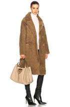 Yves Salomon Shearling Coat In Brown,neutrals