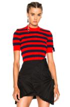 Fendi Striped Short Sleeve Sweater In Blue,red,stripes