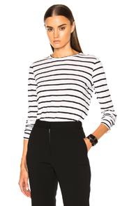 Proenza Schouler Tissue Jersey Long Sleeve Tee In White,stripes