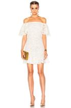 Valentino Heavy Lace Off The Shoulder Dress In White