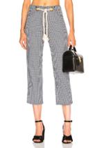 Miaou Tommy Pant With Rope Belt In Blue,checkered & Plaid