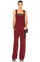 Chloe Fine Sheer Crepe Jumpsuit In Red