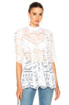 Zimmermann For Fwrd Paradiso Broderie Paneled Smock Top In White