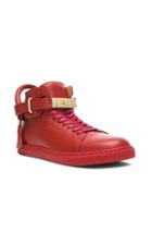 Buscemi 100 Mm High Top Leather Sneakers In Red