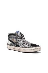 Golden Goose Coated Suede Slide Sneakers In Gray