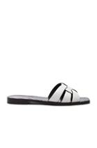 Saint Laurent Leather Nu Pieds Slides In White