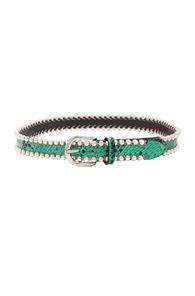 Isabel Marant Kloan Belt In Green,animal Print