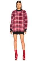 Msgm Checked Oversized Sweater In Checkered & Plaid,pink,red