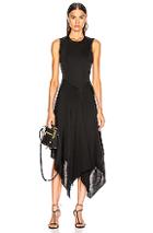 Victoria Beckham Cross Back Asymmetric Midi Dress In Black