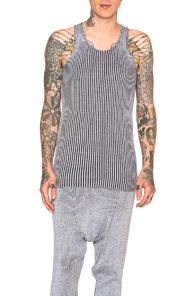 Baja East Stretch Cotton Plated Rib Tank In Gray