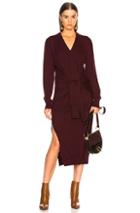 Chloe Light Wool Knit Tied Waist Dress In Red