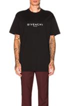 Givenchy Distressed Logo Tee In Black