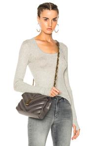 Enza Costa Scoop Neck Tee In Gray