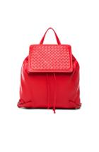 Bottega Veneta Woven Leather Backpack In Red