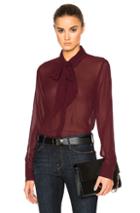 Frame Denim Chiffon Tie Top In Red