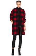 Isabel Marant Etoile Gabrie Blanket Coat In Red,checkered & Plaid