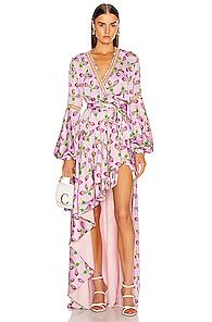Patbo Jute Trim Maxi Wrap Dress In Purple