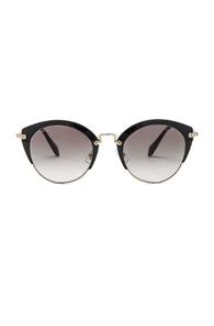 Miu Miu Circle Sunglasses In Black,metallics