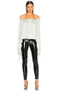 Faith Connexion Striped Tail Top In Green,stripes,white