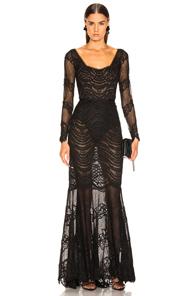 Jonathan Simkhai Lace Bustier Gown In Black