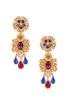 Dolce & Gabbana Flower Drop Earrings In Blue,metallic,red