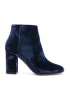 Aquazzura Velvet Brooklyn Booties In Blue