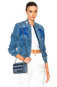 Stella Mccartney Denim Bomber Jacket In Blue