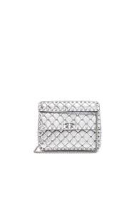 Valentino Medium Metallic Rockstud Spike Shoulder Bag In Metallics