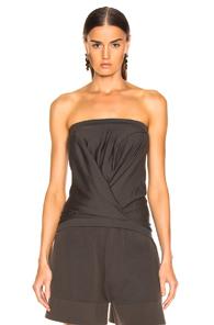 Rick Owens Maglia Bustier Top In Gray