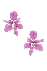 Lele Sadoughi Small Crystal Lily Earrings In Purple