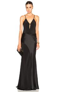 Mason By Michelle Mason Contrast Bias Dress In Black