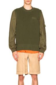 Sacai Sport Knit Pullover In Green