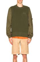 Sacai Sport Knit Pullover In Green