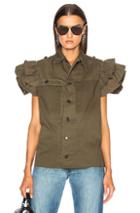 Icons Ruffle Field Top In Green