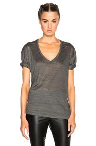 Isabel Marant Madjo Linen Tee In Gray