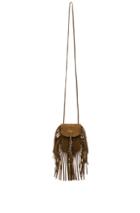 Saint Laurent Toy Anita Suede & Fringe Bag In Brown