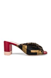 Fendi Logo Twist Mules In Brown,red