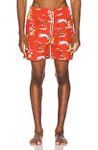 Aime Leon Dore Block Party Swim Trunks In Novelty,red