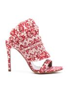 Tabitha Simmons Flouncy Linen Heels In Red,floral