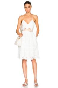 Jonathan Simkhai Scallop Tower Dress In White