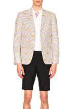 Thom Browne Classic Seersucker Blazer In Gray,stripes