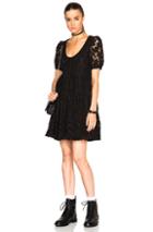 Saint Laurent Lace Babydoll Dress In Black