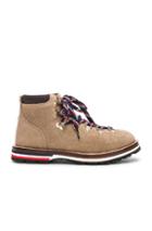 Moncler Blanche Suede Scarpa Boots In Neutral,metallics